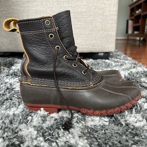 L.L. Bean. Bean Boots. Special edition color. Dk brown & terra cotta.